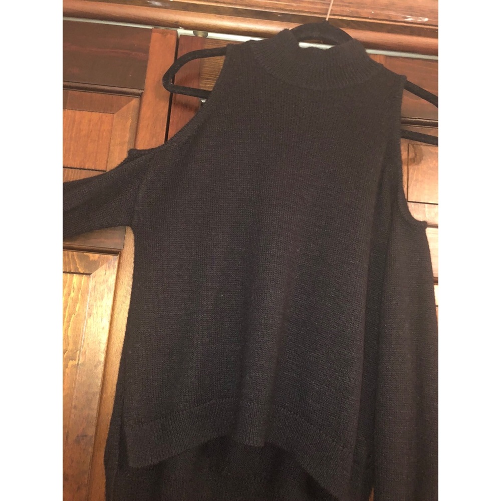 Express black open shoulder long sleeve sweater